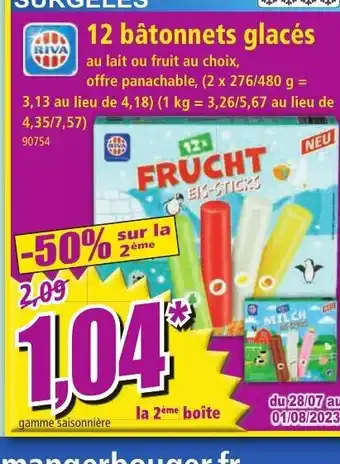 Norma 12 bâtonnets glacés offre