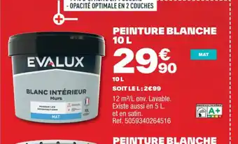 Brico Dépôt PEINTURE BLANCHE 10 L offre