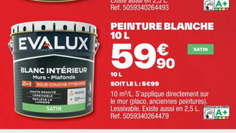 Brico Dépôt PEINTURE BLANCHE 10 L offre