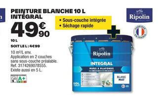 Brico Dépôt PEINTURE BLANCHE 10 L offre
