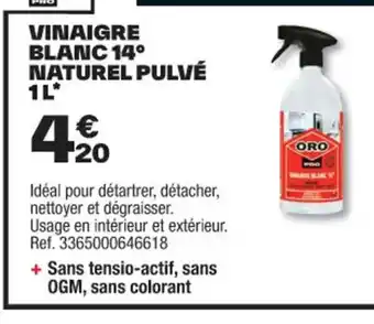 Brico Dépôt VINAIGRE BLANC 14° NATUREL PULVÉ offre