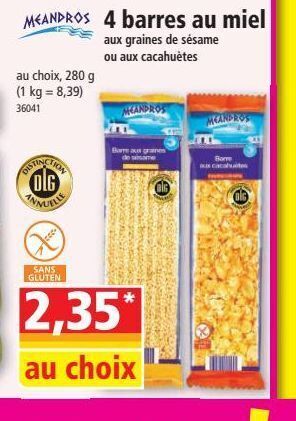 Norma 4 barres au miel offre