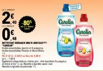 E.Leclerc NETTOYANT MÉNAGER MULTI-SURFACE (2)(3³) "CAROLIN offre