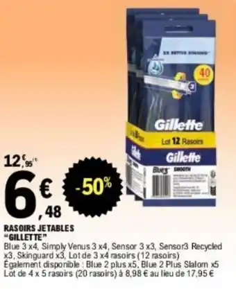 E.Leclerc RASOIRS JETABLES "GILLETTE" offre
