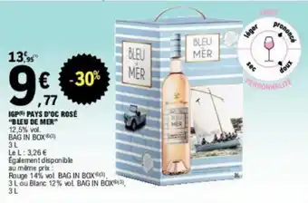 E.Leclerc IGP) PAYS D'OC ROSÉ BLEU DE MER offre