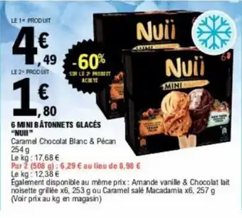 E.Leclerc 6 MINI BATONNETS GLACÉS Nuii offre