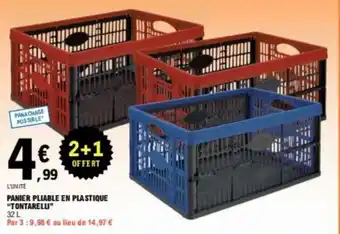E.Leclerc PANIER PLIABLE EN PLASTIQUE "TONTARELLI offre