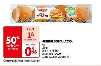 MINI BURGER DULCESOL