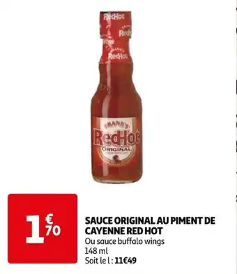 Auchan SAUCE ORIGINAL AU PIMENT DE CAYENNE RED HOT offre