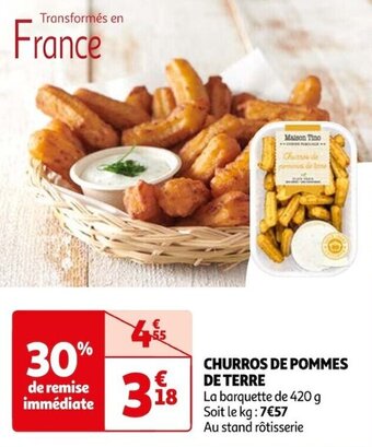 Auchan CHURROS DE POMMES DE TERRE offre