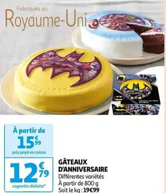 Auchan GÂTEAUX D'ANNIVERSAIRE offre