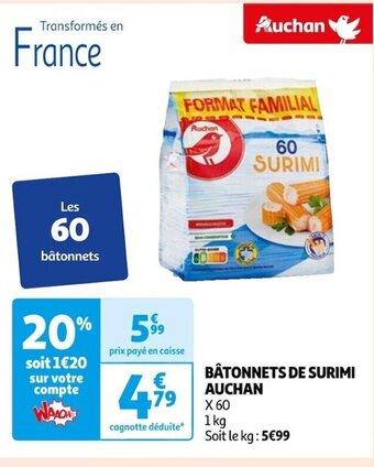 Auchan BÂTONNETS DE SURIMI AUCHAN offre