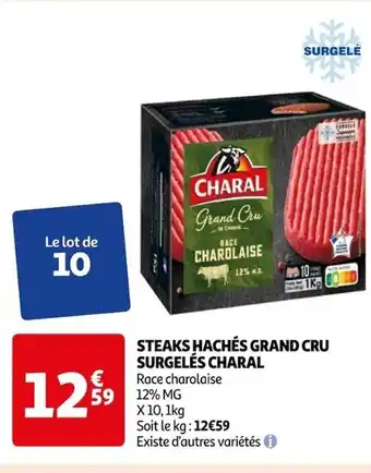 Auchan STEAKS HACHÉS GRAND CRU SURGELÉS CHARAL offre