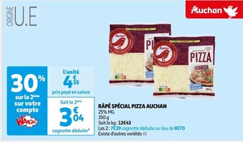 Auchan RÂPÉ SPÉCIAL PIZZA AUCHAN offre