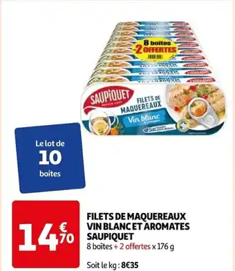 Auchan FILETS DE MAQUEREAUX VIN BLANC ET AROMATES offre