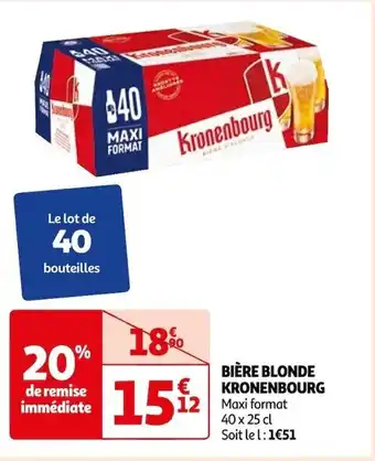 Auchan BIÈRE BLONDE KRONENBOURG Maxi format offre