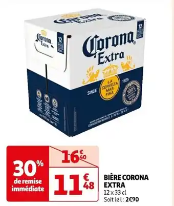 Auchan BIÈRE CORONA EXTRA 12 x 33 cl Soit le l: 2€90 offre