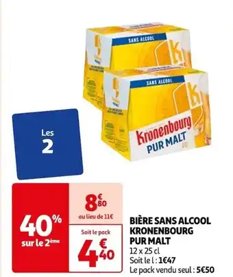 Auchan BIÈRE SANS ALCOOL KRONENBOURG PUR MALT offre
