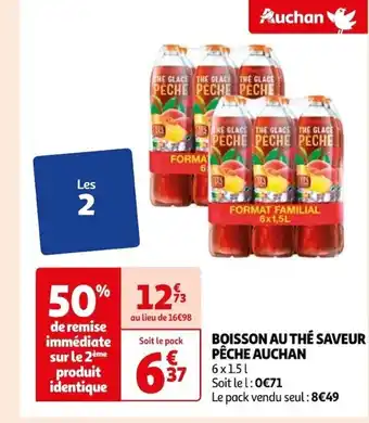 Auchan BOISSON AU THÉ SAVEUR PÊCHE AUCHAN offre