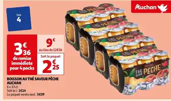 Auchan BOISSON AU THÉ SAVEUR PÊCHE AUCHAN offre