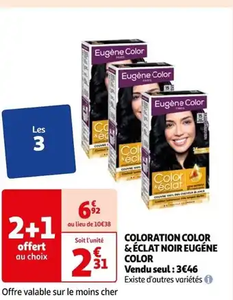 Auchan COLORATION COLOR & ÉCLAT NOIR EUGÉNE offre