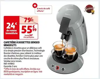 Auchan CAFETIÈRE À DOSETTES SENSEO offre