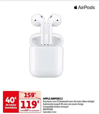 Auchan APPLE AIRPODS 2 offre
