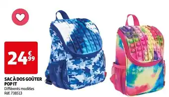 Auchan SAC À DOS GOÛTER POP IT Différents modèles offre