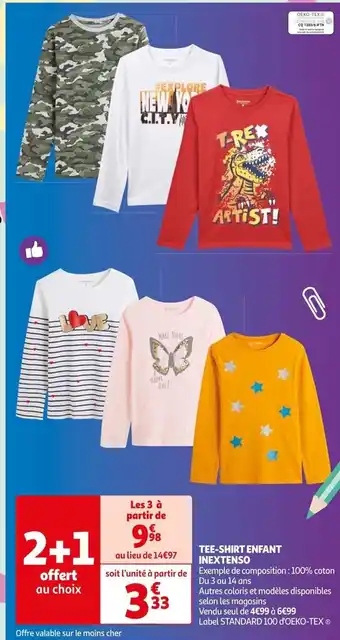 Auchan TEE-SHIRT ENFANT INEXTENSO offre