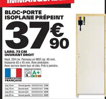 BLOC-PORTE ISOPLANE PRÉPEINT