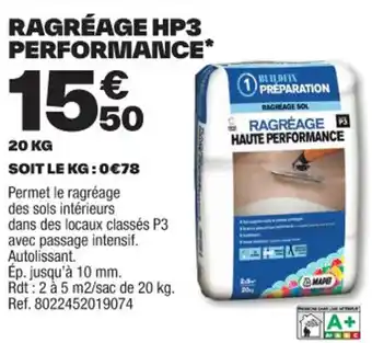 Brico Dépôt RAGRÉAGE HP3 PERFORMANCE* offre