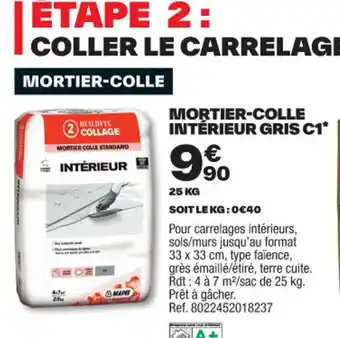 Brico Dépôt MORTIER-COLLE INTÉRIEUR GRIS C1* offre