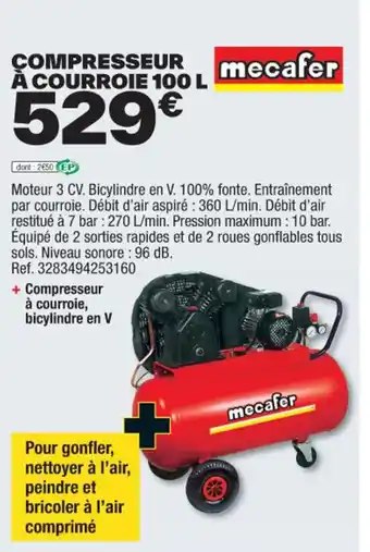 COMPRESSEUR À COURROIE 100 L