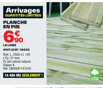 Brico Dépôt PLANCHE EN PIN offre