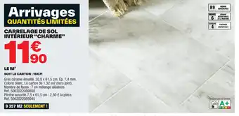 Brico Dépôt CARRELAGE DE SOL INTERIEUR "CHARME" offre