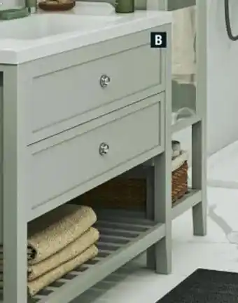 Brico Dépôt MEUBLE SOUS VASQUE L. 80 CM GRIS "PERMA" offre