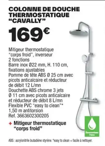 Brico Dépôt COLONNE DE DOUCHE THERMOSTATIQUE "CAVALLY" offre