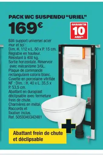 Brico Dépôt PACK WC SUSPENDU "URIEL" offre