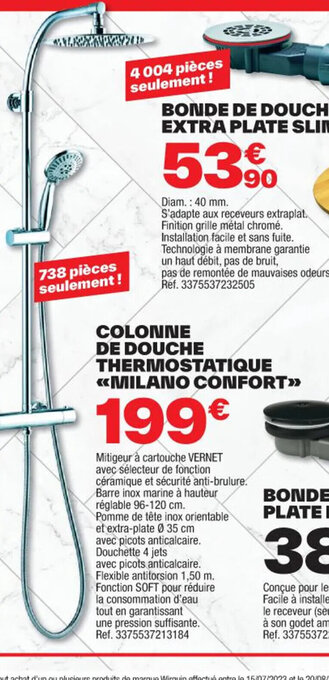 Brico Dépôt COLONNE DE DOUCHE THERMOSTATIQUE offre