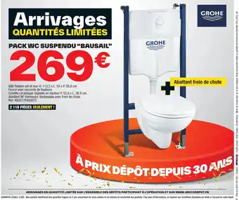 Brico Dépôt PACK WC SUSPENDU “BAUSAIL” offre