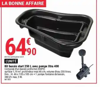 Kit bassin start 250 L avec pompe Xtra 400 Composé d'un bassin préformé (HDPE)