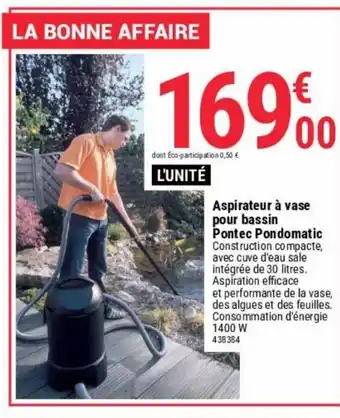 Gamm vert Aspirateur à vase pour bassin Pontec Pondomatic offre