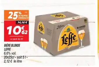 Netto BIÈRE BLONDE LEFFE 6.6% vol. 20x25cl-soit 51- offre