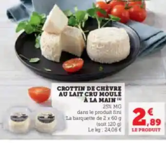 U Express CROTTIN DE CHÈVRE AU LAIT CRU MOULÉ À LA MAIN offre