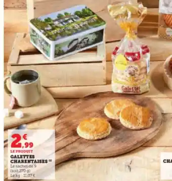 U Express LA VÉRITABLE GALETTE CHARENTAISE PUR BEURRE Le lot de 2 x 250 g (le 2 à -50%) (soit 500 g) Le kg: 8,20 € offre