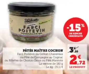 U Express PÅTÉS MAITRE COCHON 3 offre
