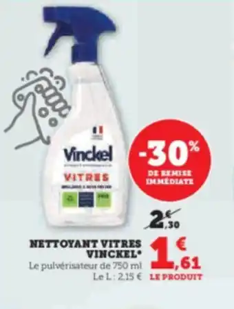 U Express NETTOYANT VITRES VINCKEL Le pulvérisateur de 750 ml offre