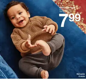 Gilet nouveau-né Du 0 au 6 mois 100 % coton