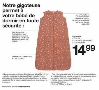 Zeeman Gigoteuse offre