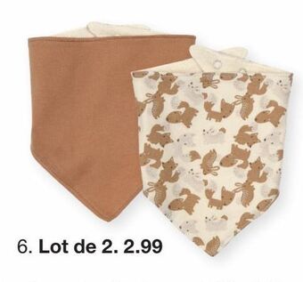 Zeeman Bavoir foulard. lot de 2 offre